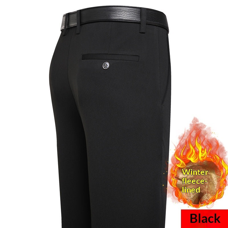 Autumn And Winter Thick High-elastic Fleece-lined Men's Pants