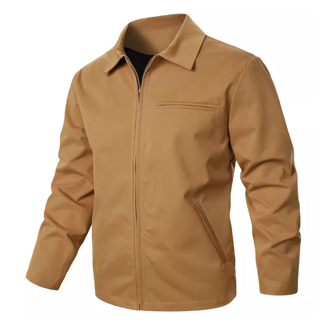 Men's Jacket Solid Color With Zipper Windproof Fashion Men's