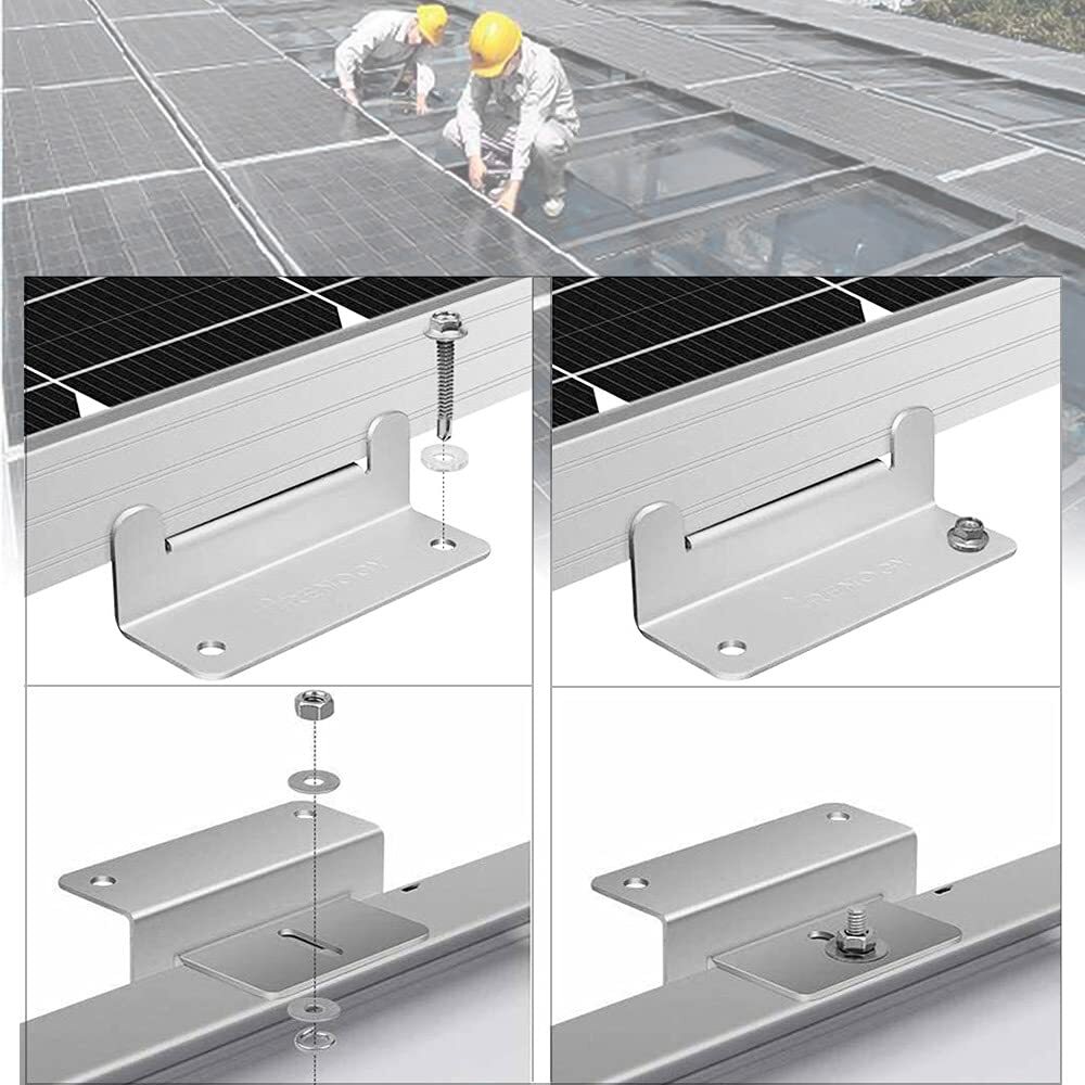 4 Pack Solar Panel Z Brackets Mounting  Stainless Fixings Caravan Roof Motorhome RV