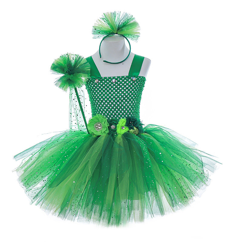 Cute Sequined Western Style Elf Princess Christmas Performance Dress