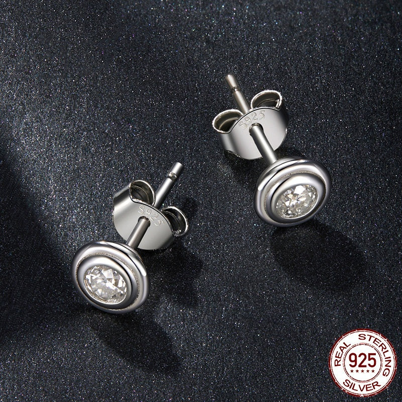 Bubble G Color Moissanite Stud Earrings S925 Sterling Silver Daily Simple