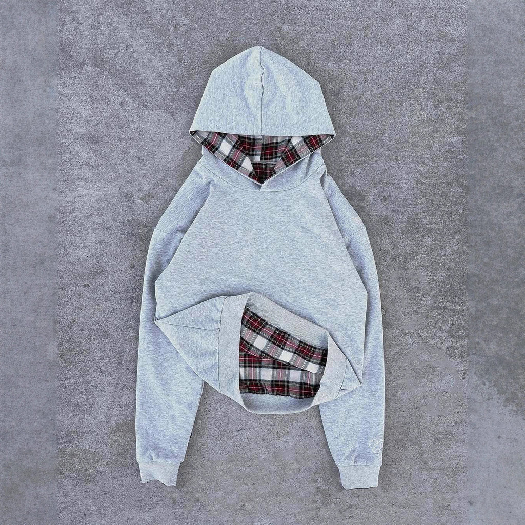 Hip Hop Double-sided Retro Plaid Casual Sweater