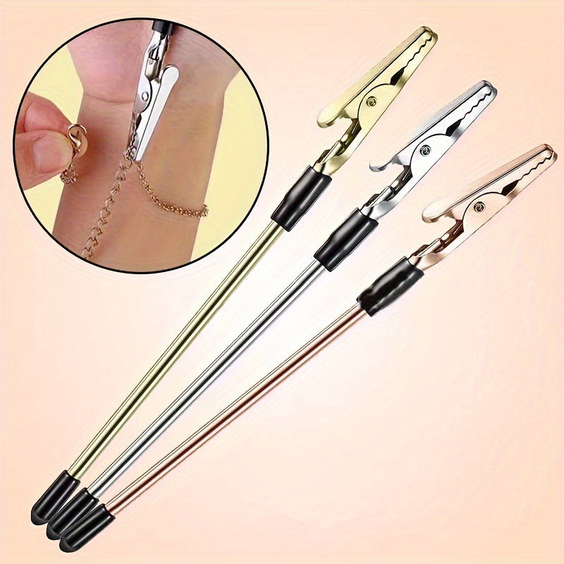 Jewelry Bracelet Accessory Tool Gold-Plated Iron Rod Multi-Functional Alligator Clip Note Holder 155mm