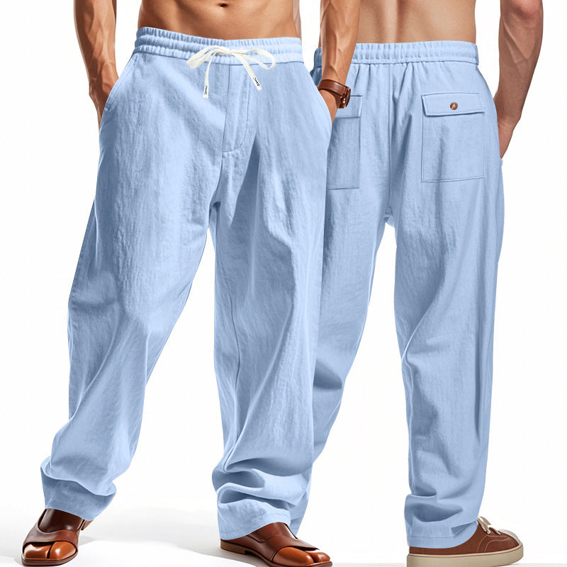Linen Casual Pants Summer Thin Simple High Street