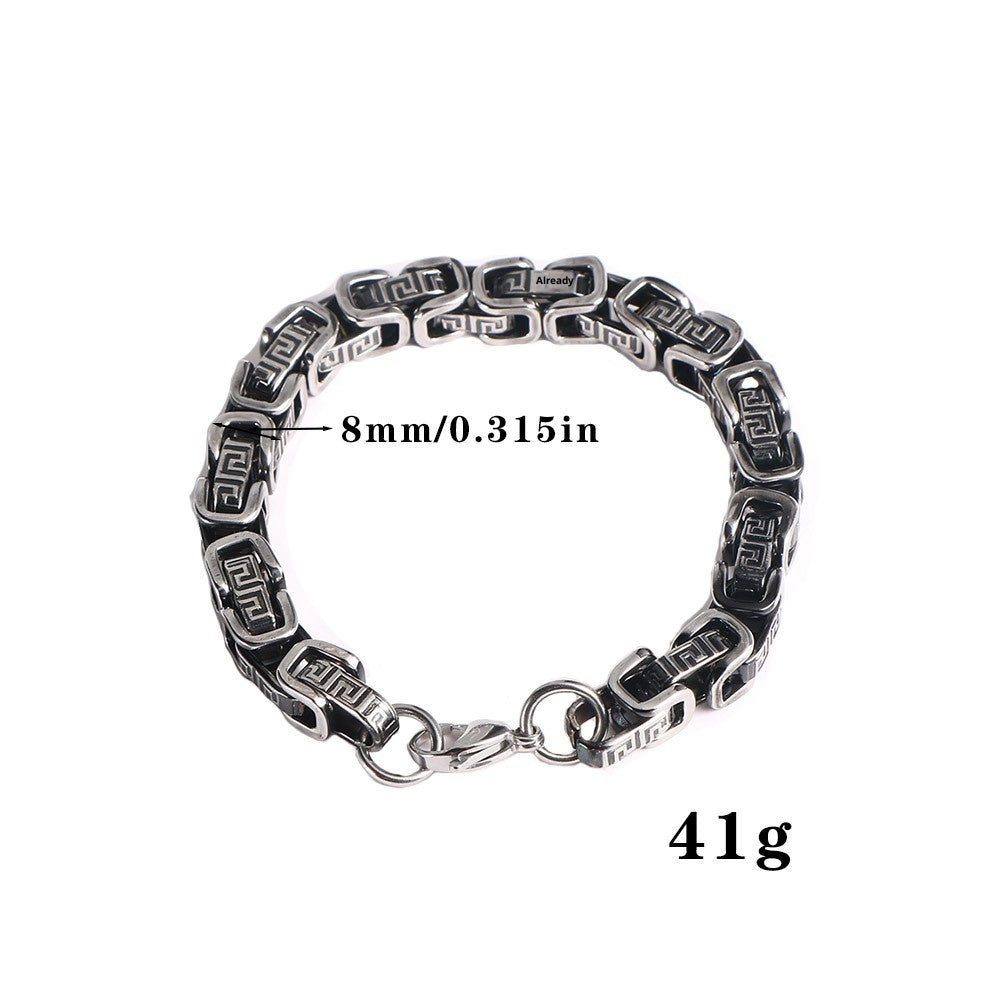 Titanium Steel Men's Bracelet Motorcycle Trampoline Chain