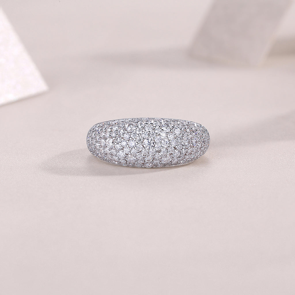 1Moonlit Night Stars - A Fashionable Diamond Jewelry Piece Set With Moissanite S925 Sterling Silver And Platinum Diamond Ring Prohibit TikTok sales