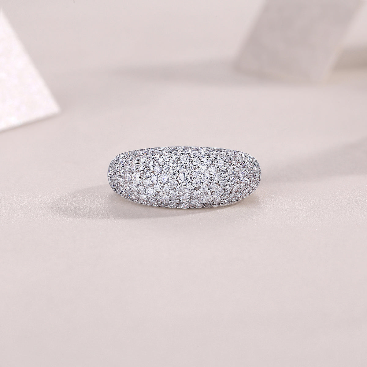 1Moonlit Night Stars - A Fashionable Diamond Jewelry Piece Set With Moissanite S925 Sterling Silver And Platinum Diamond Ring Prohibit TikTok sales