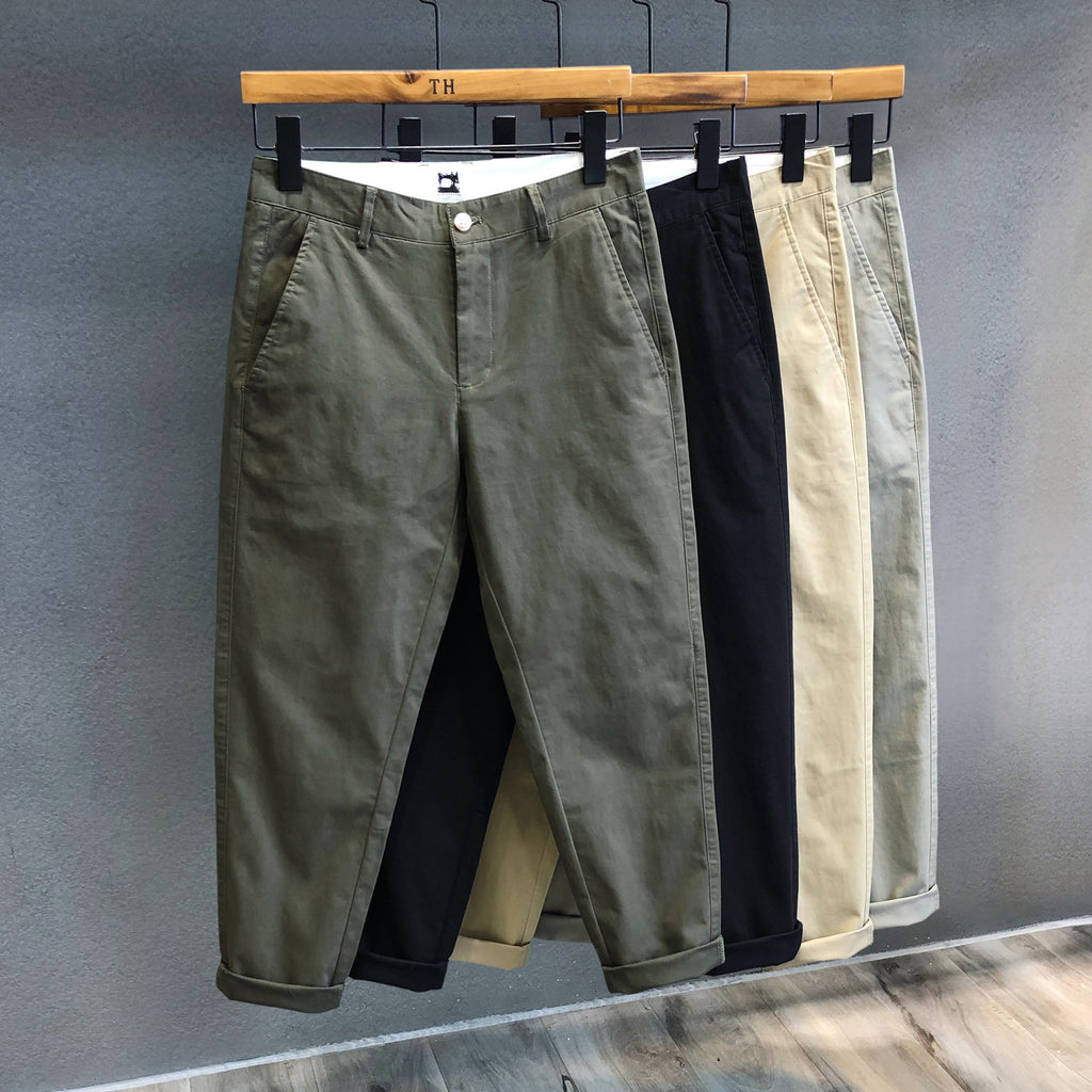 Men's Cropped Cotton Casual Pants