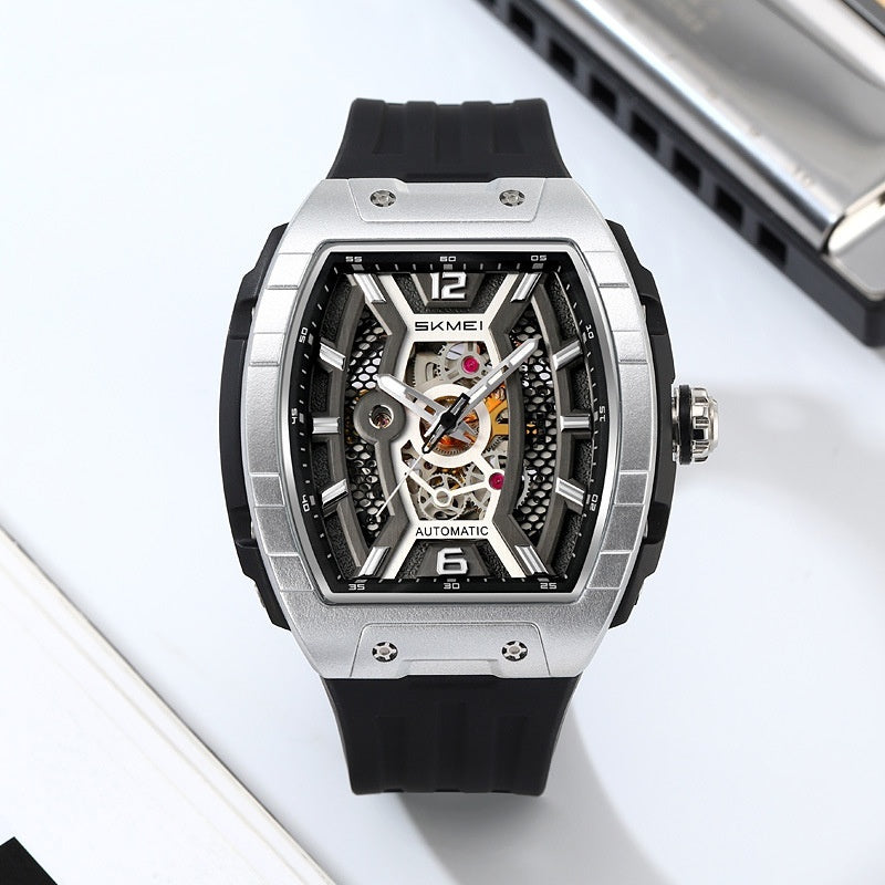 Men's Wine Barrel Mechanical Watch Waterproof Luminous Scale Pointer Automatic Mechanical