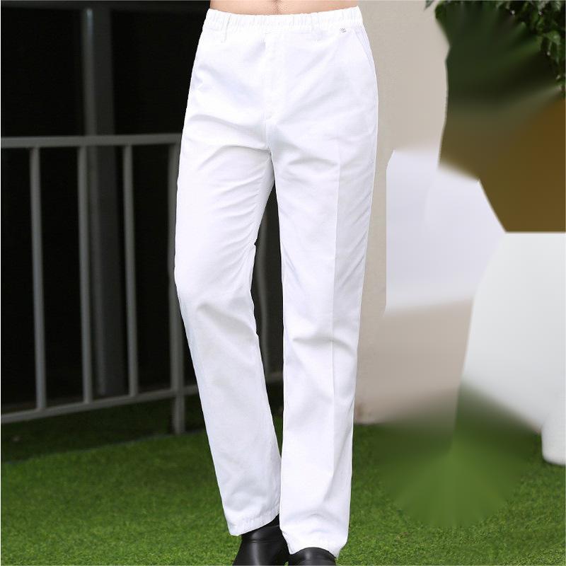 Kitchen Striped Chef's Pants And Dining Room Elastic Pants