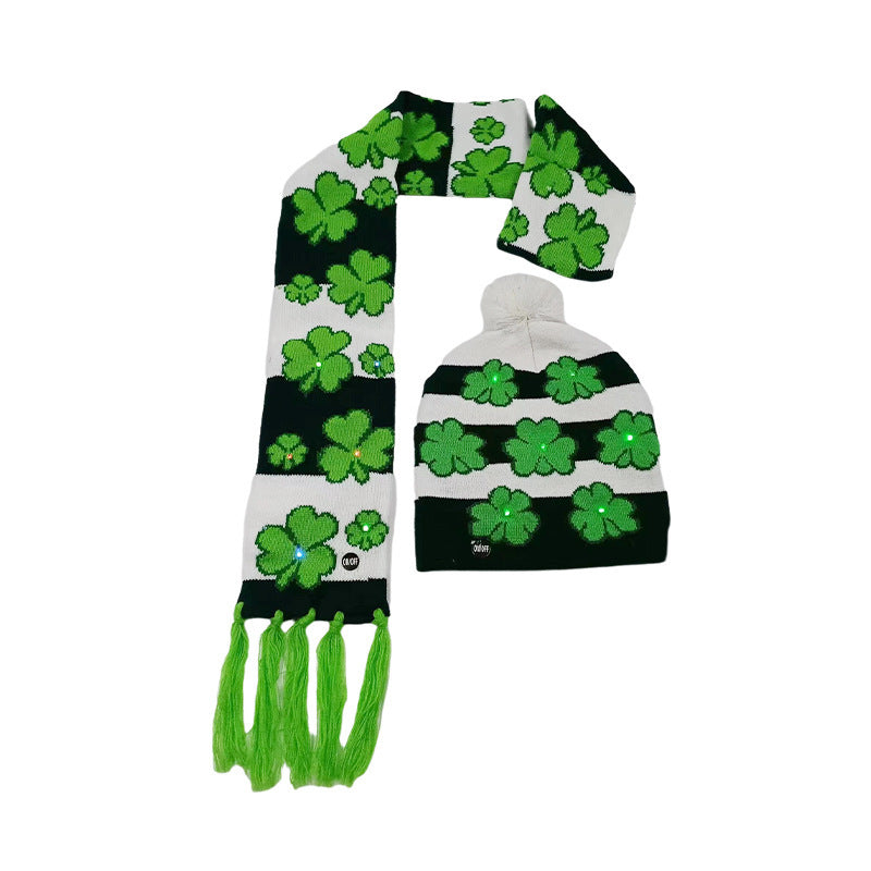 Holiday Party Christmas LED Luminous Knitted Jacquard Knitted Hat