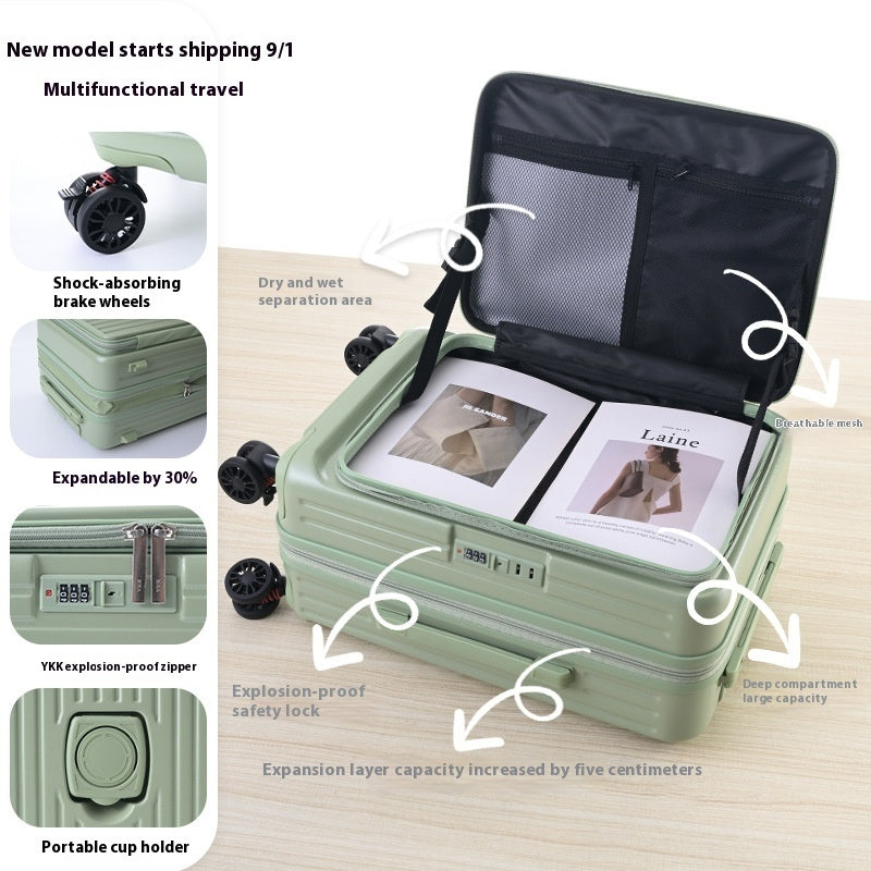 Three-piece Side Opening Expandable Large Capacity Suitcase