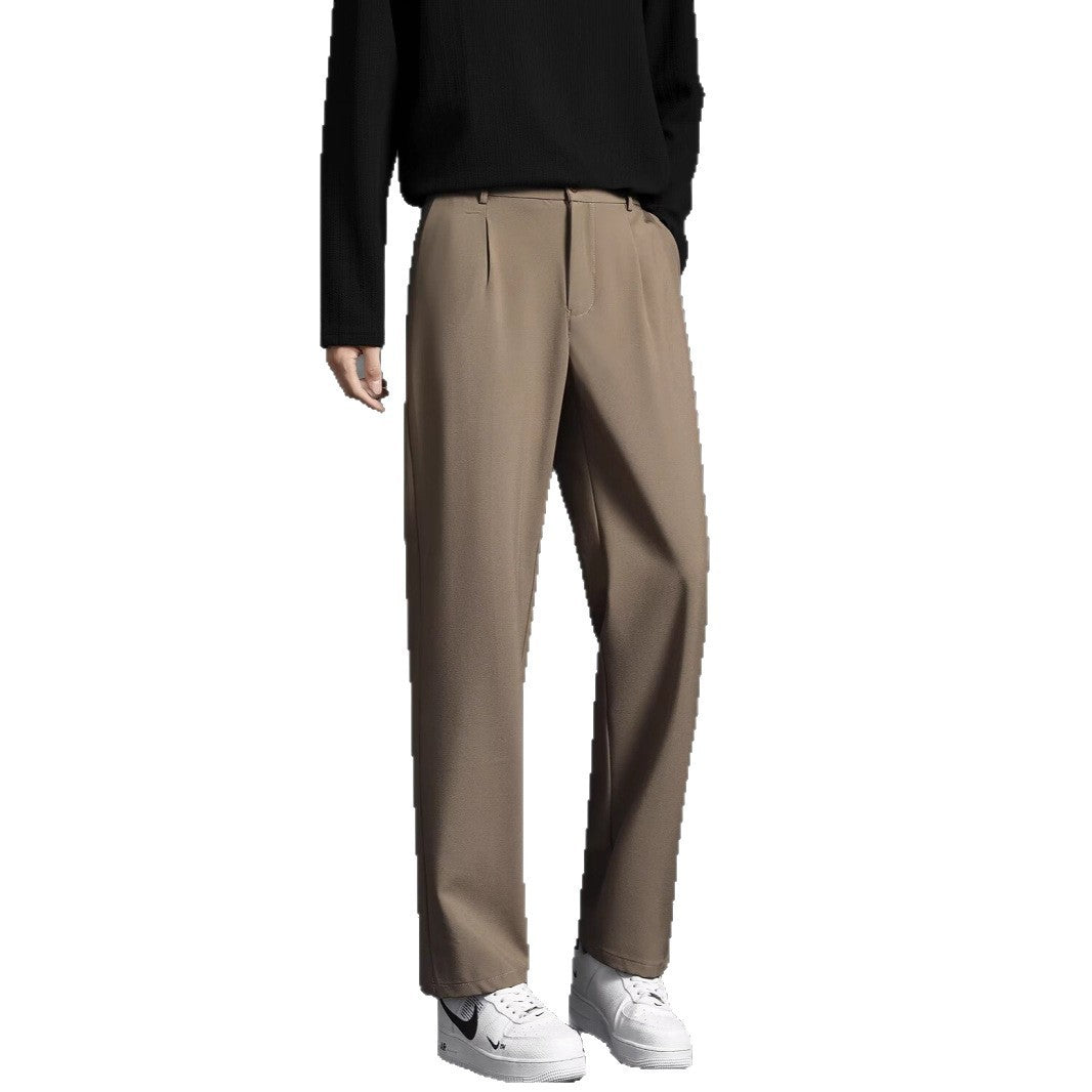 Black Loose Drooping Straight Casual Suit Pants