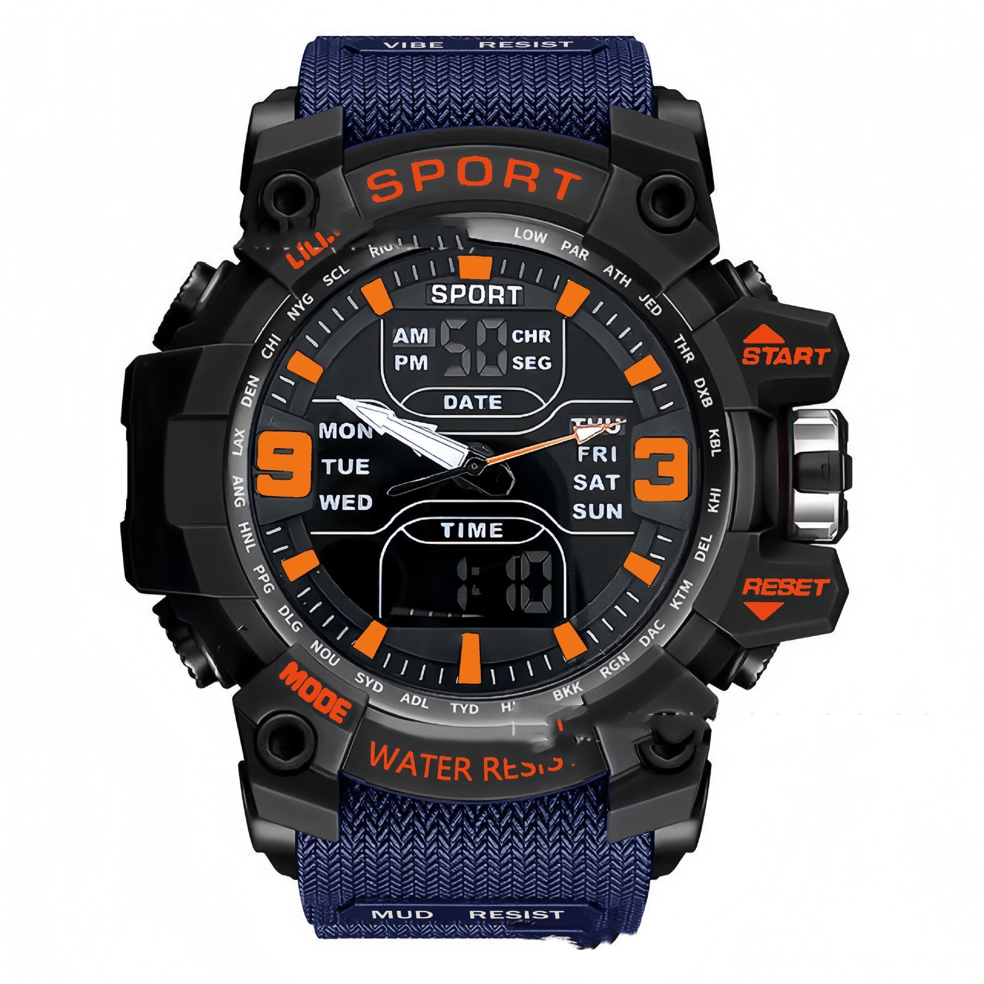 Stylish Black Technology Sports Luminous Boys Electronic Watch