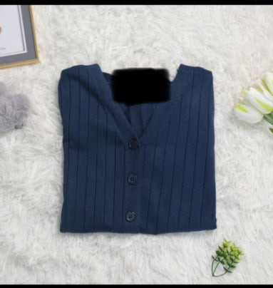 V-neck Sweater Sweater Thin Cardigan Jacket Top For Women