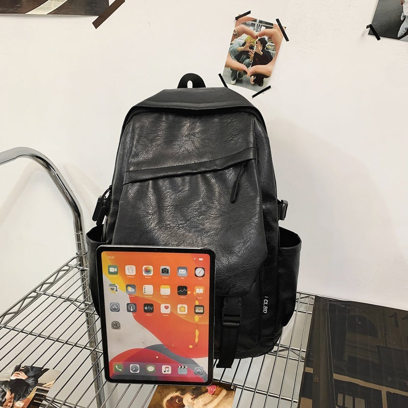 Waterproof PU Soft Leather Men's Business Backpack