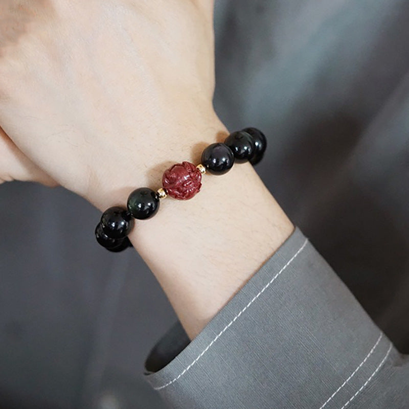 Obsidian Cinnabar Zodiac Bracelet For Women