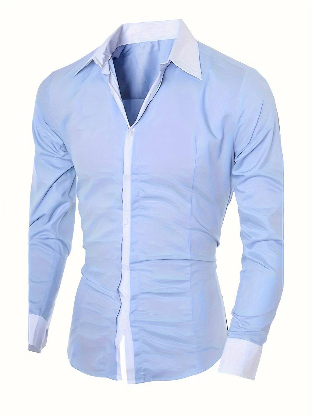 A Stylish Business Shirt For Teenagers And A Long-sleeved Shirt With Contrasting Colors
