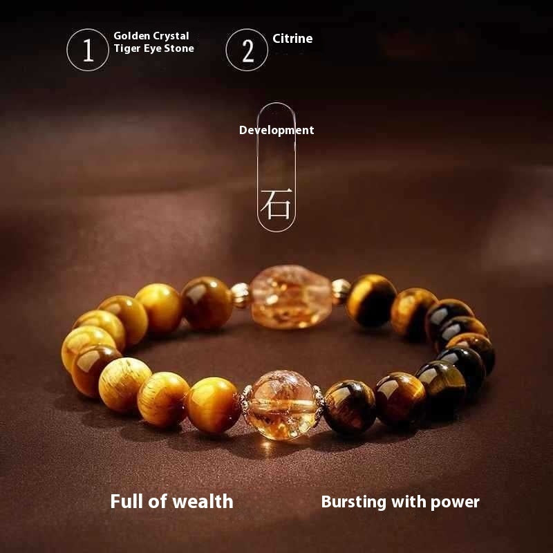 Tigereye Lucky Citrine Gold-absorbing Lucky Bracelet