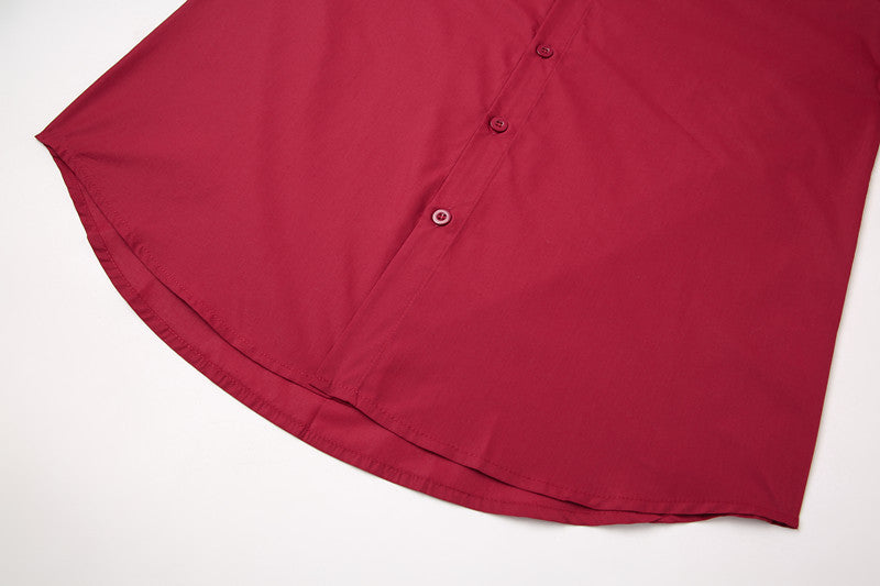 Teenage Men's Stand-up Collar Casual Shirt