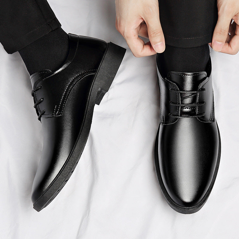 Soft Leather Soft Bottom Youth British Style Casual Formal Wear Leather Shoes
