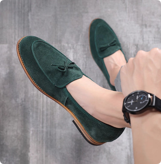 Genuine Leather Suede Slip-on Loafers