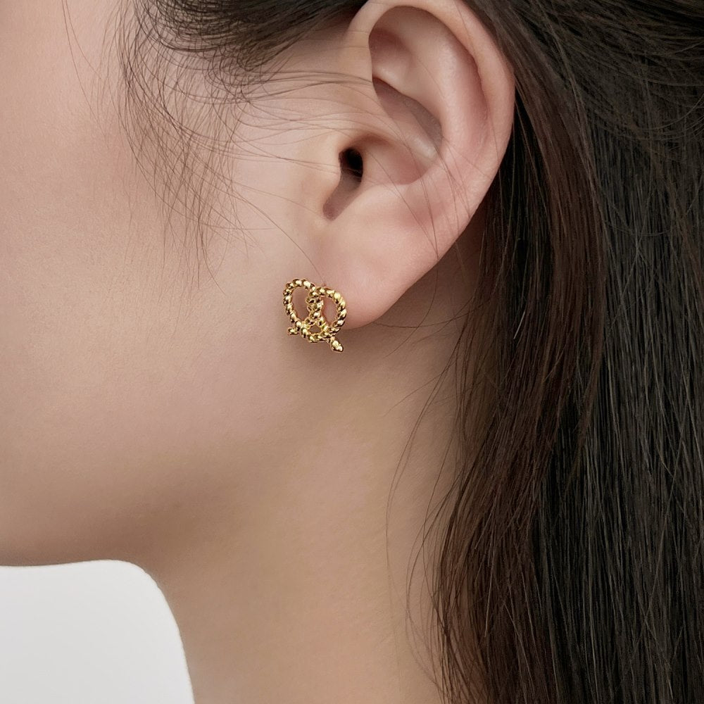 S925 Sterling Silver Stud Earrings Love Twist Cross-knotted Women