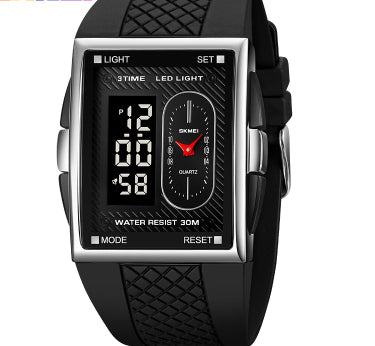 Simple Student Youth Fashion Trend Double Display Multi-functional Sports Waterproof Electronic Watch
