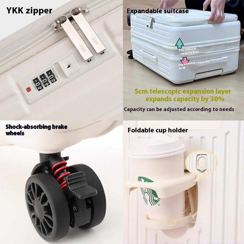 Three-piece Side Opening Expandable Large Capacity Suitcase