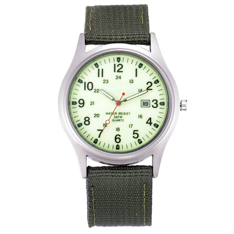 Watches Fabric Band Military Calendar Army Clock