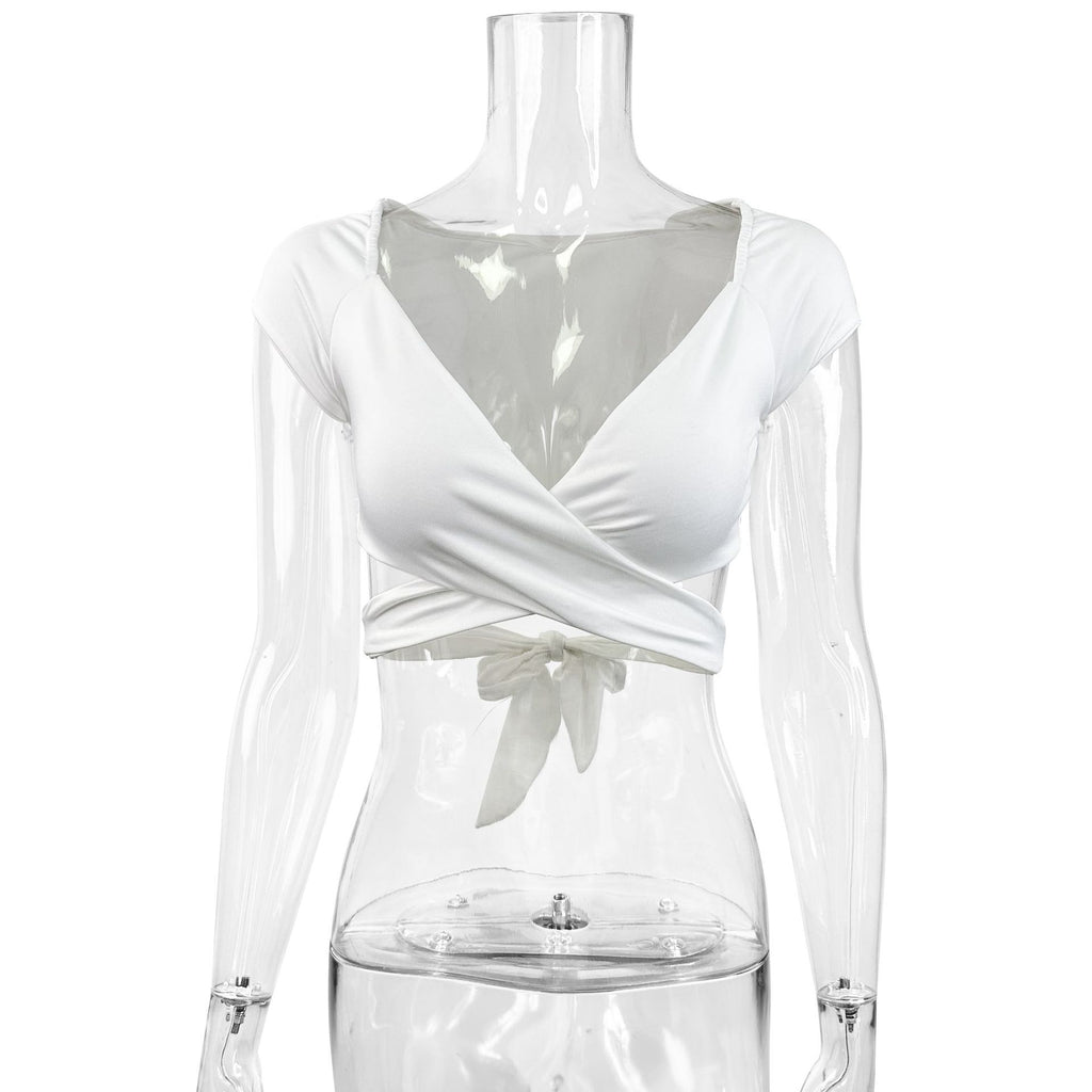 Fashionable Short-Sleeve Figure-Lifting Womens Top
