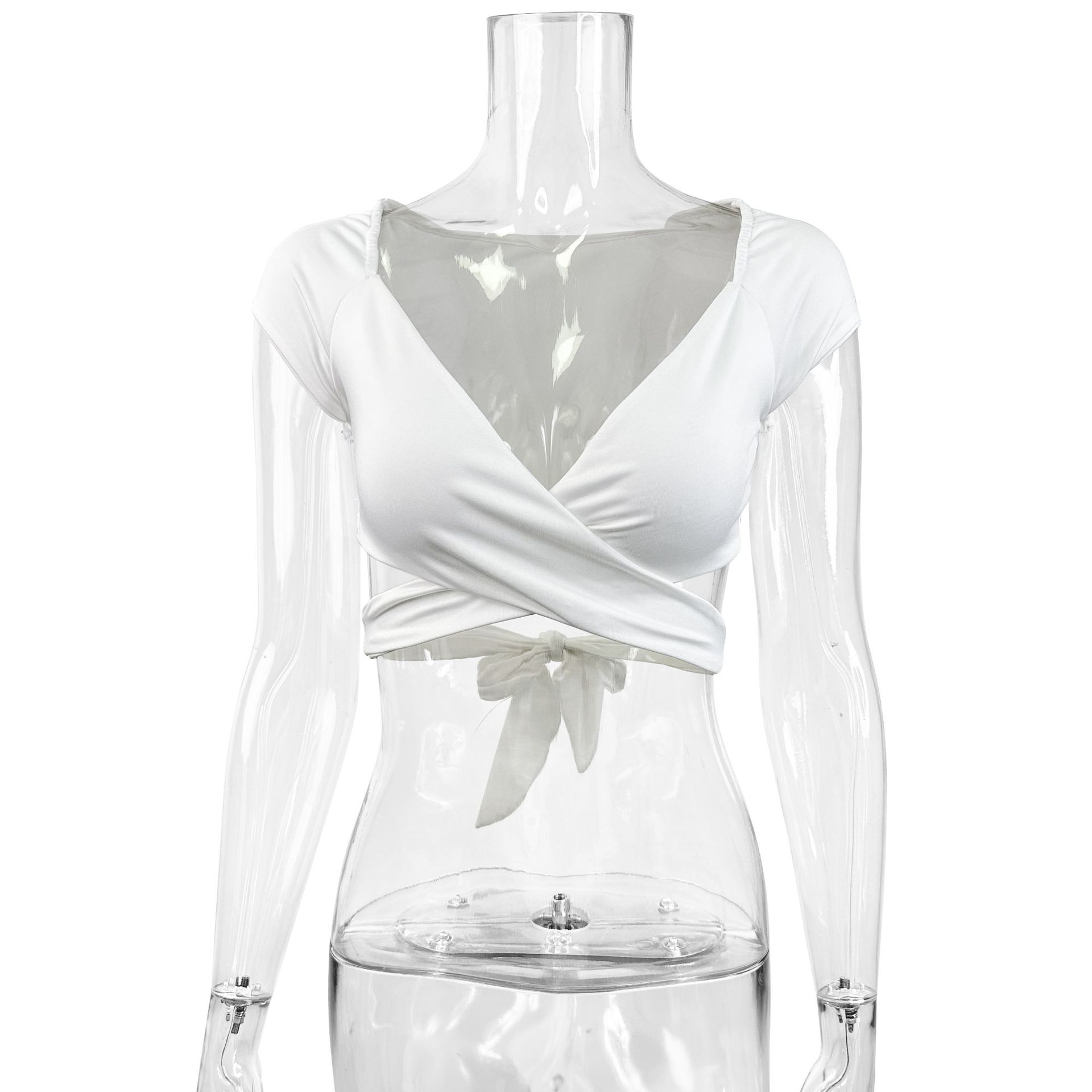 Fashionable Short-Sleeve Figure-Lifting Womens Top