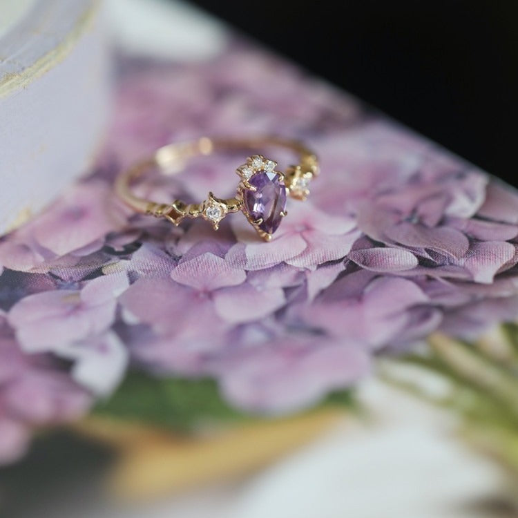 Super Exquisite Amethyst Light Luxury All-Match Ring