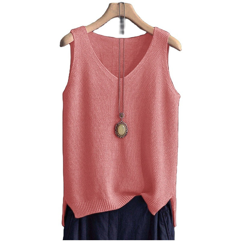 Loose Vest Women's Summer Knitted Bottoming Shirt T-shirt Inner Wear Blouse