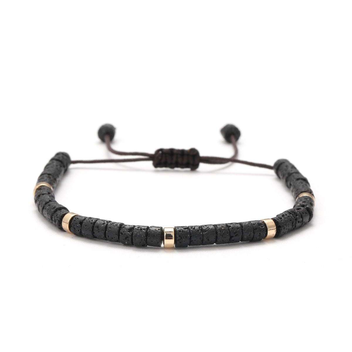 Natural Stone Flat Beads Bracelet Single Circle Malachite