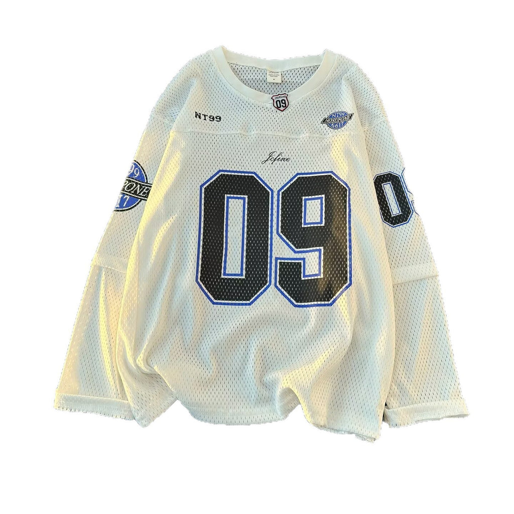 Retro American Street V-neck Long-sleeved