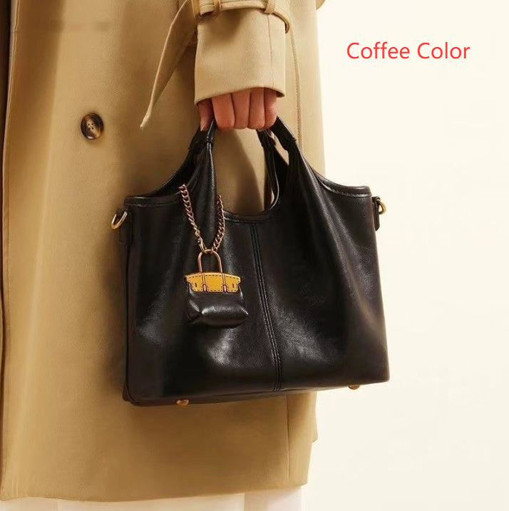 Leather Women's Bright Leather Shoulder Underarm Bag