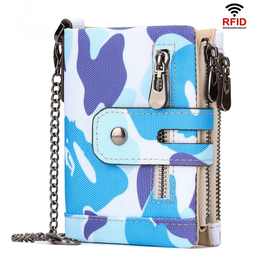 Men's Fashion Personality Tri-fold Multi-color Wallet