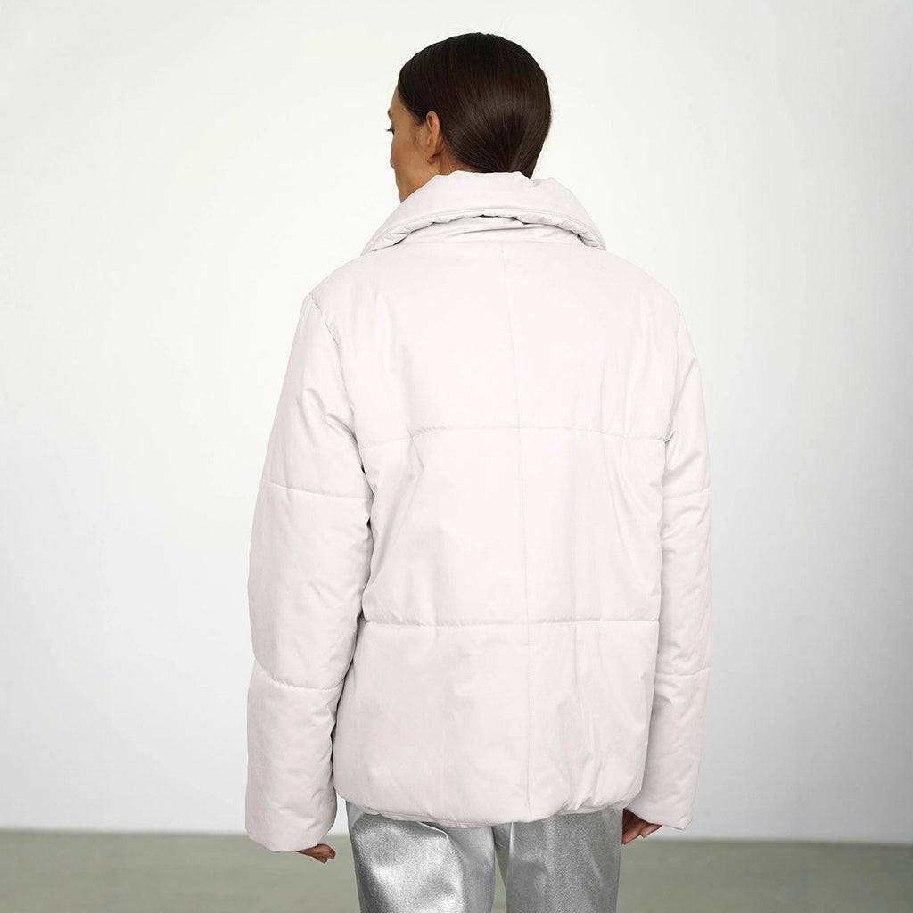 New Asymmetric Hidden Hook Warm Turtleneck Cotton-padded Jacket