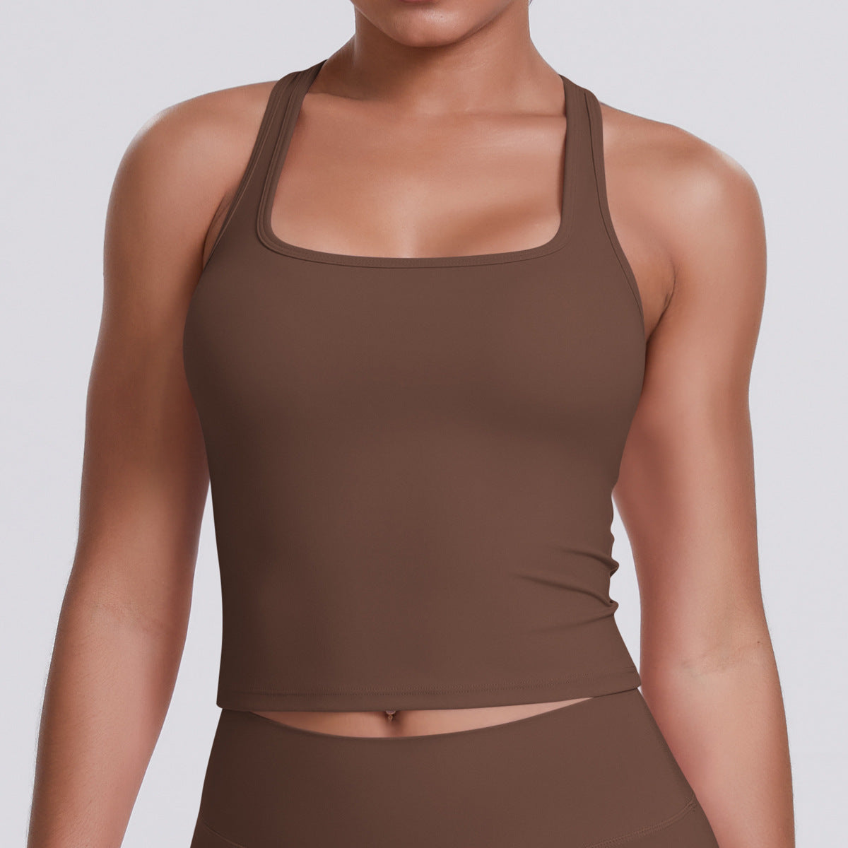 Solid-color Brushed-back Camisole For Women