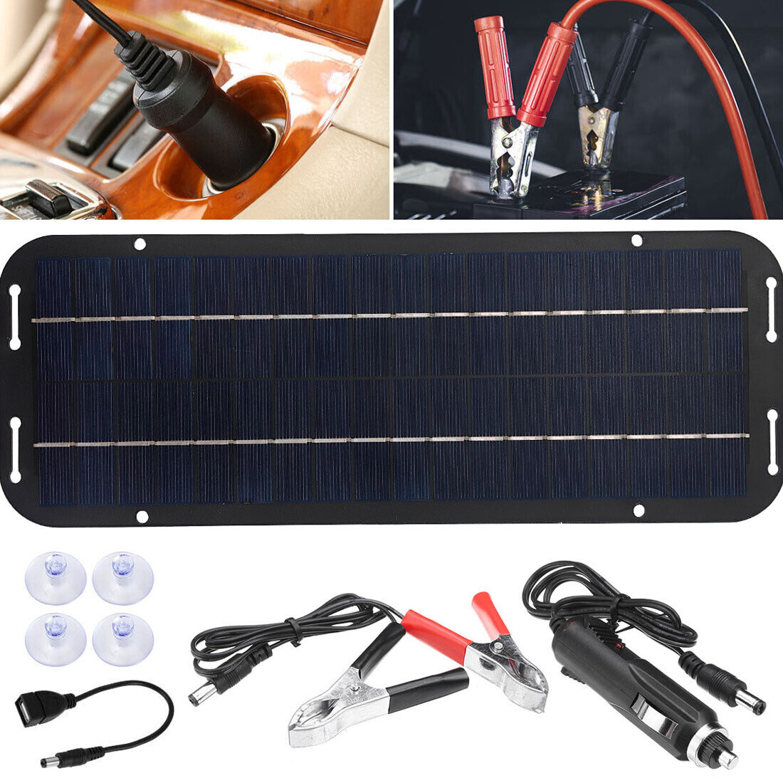 NEW 30W Solar Panel Kit Trickle Battery Charger 12Volt DC For Car Van Caravan Boat