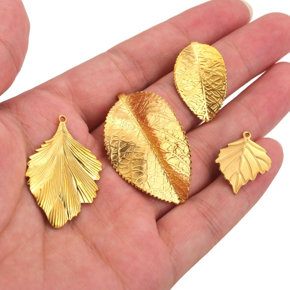 Stainless Steel Leaves Earring Ornament Accessories