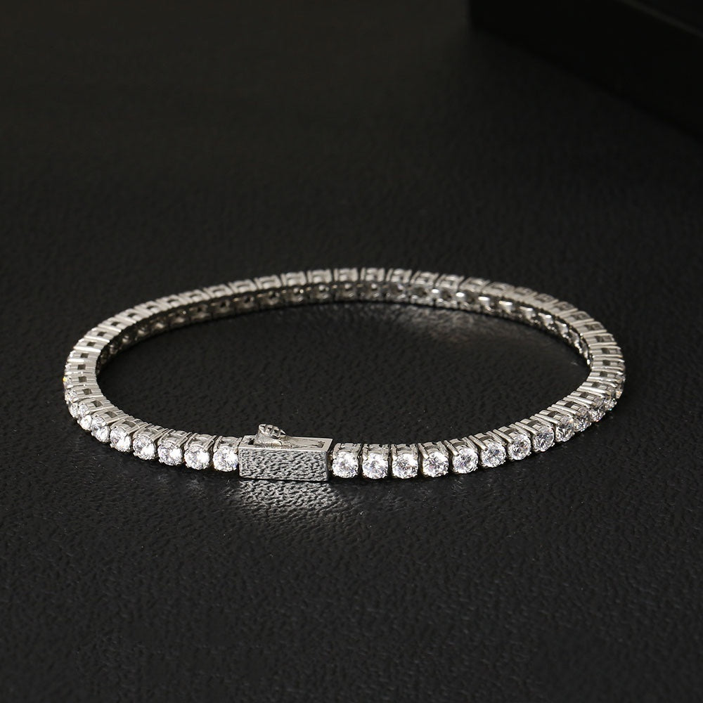Full Rhinestone Zircon Tennis Chain Bracelet Color Retention