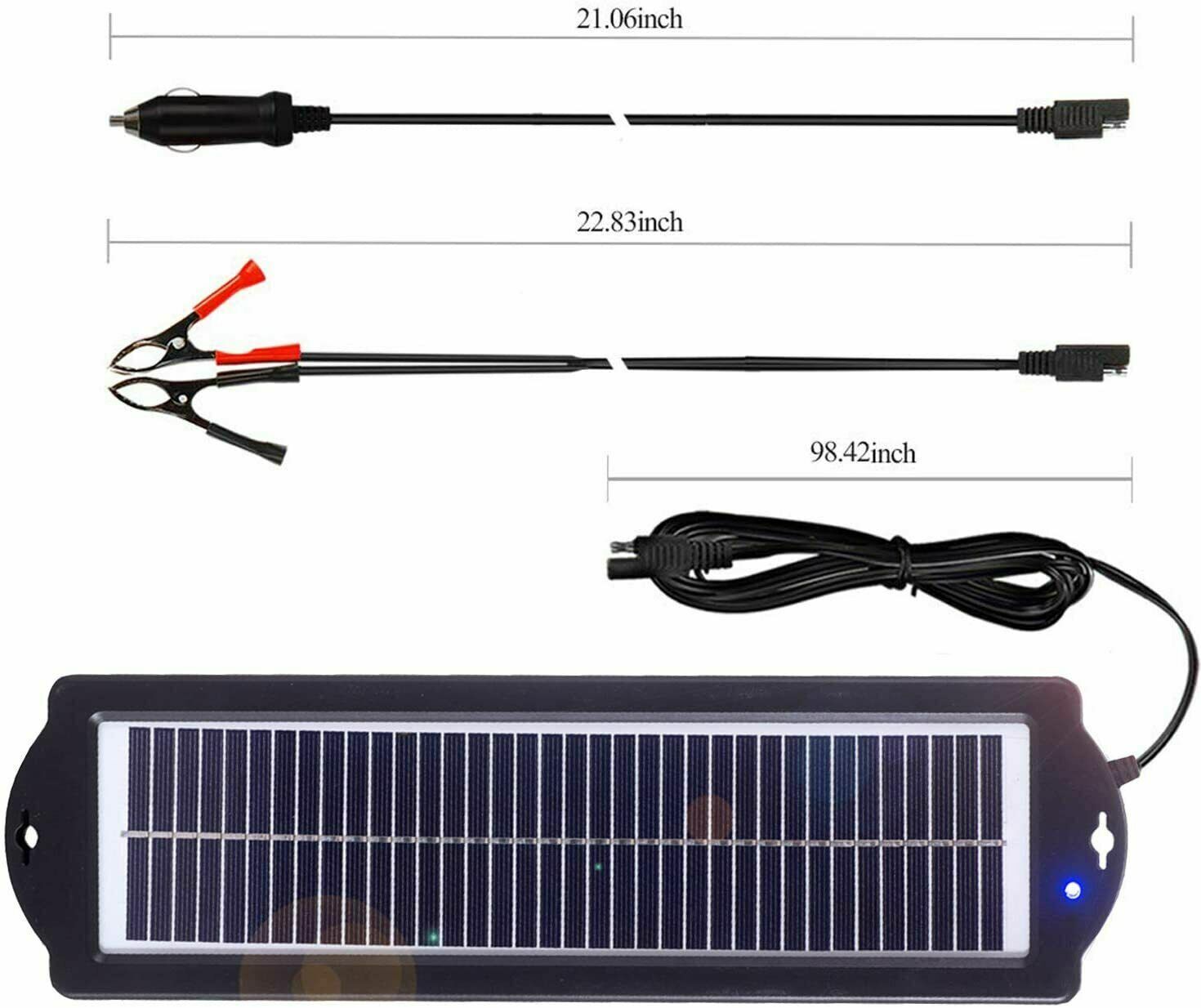 12V 3W Watt Solar Panel Kit Home Trickle Charger Battery Maintainer Caravan Boat