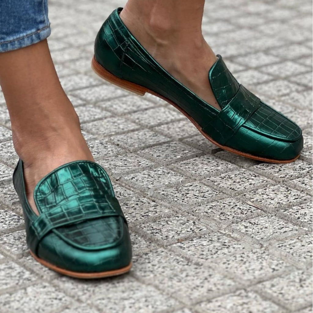 Stone Pattern Flat Tassel Round Toe Loafers