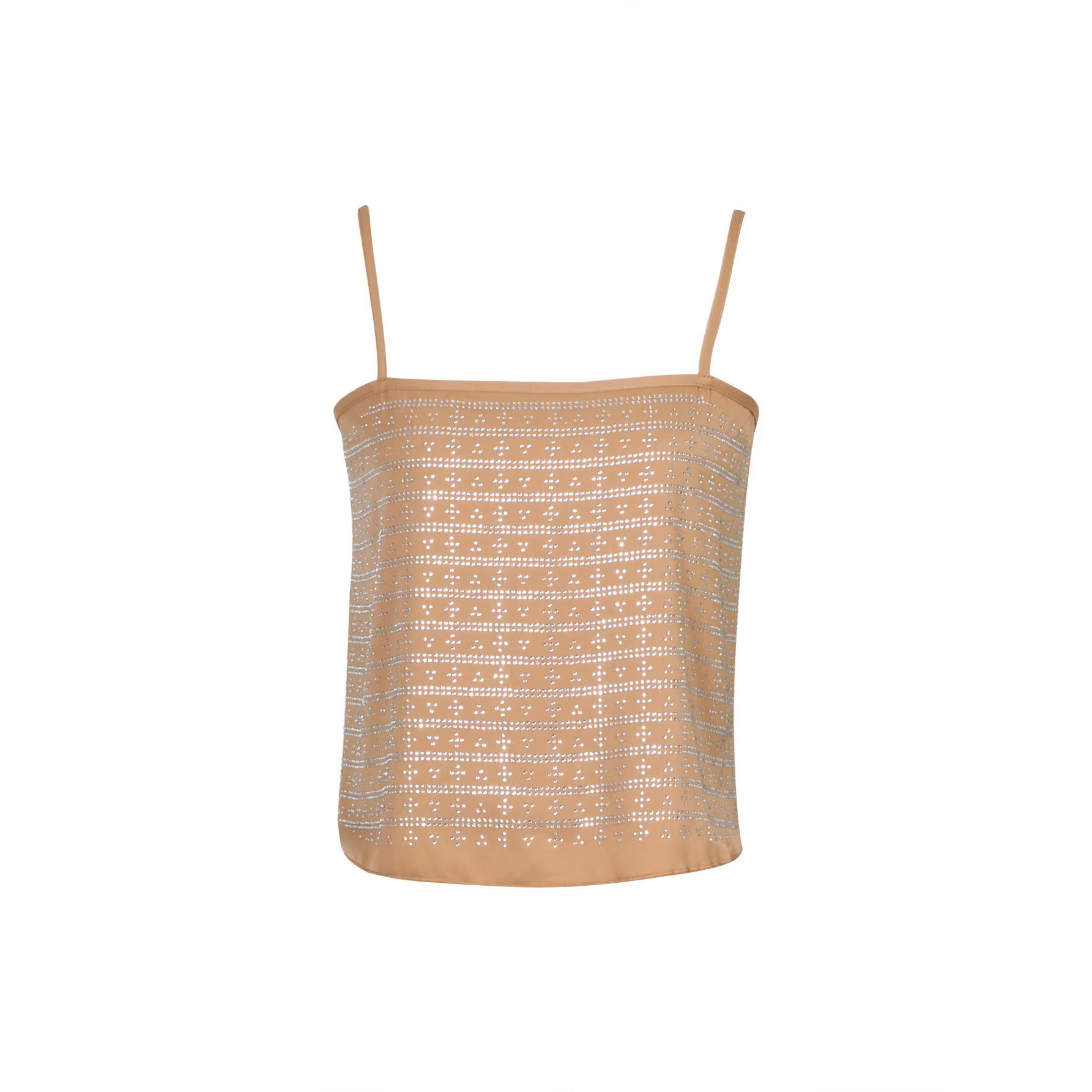 Women's Diamond-Encrusted Backless Top Little Tank Top