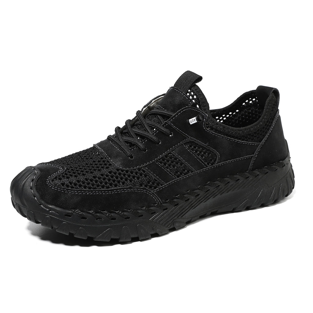 Plus Size Sewed Cowhide Mesh Korean Fashion Men's Shoes