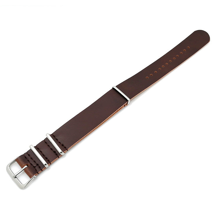 Strap Black Brown Black Brown Watch Accessories Zulu Poly Urethane Leather Strap