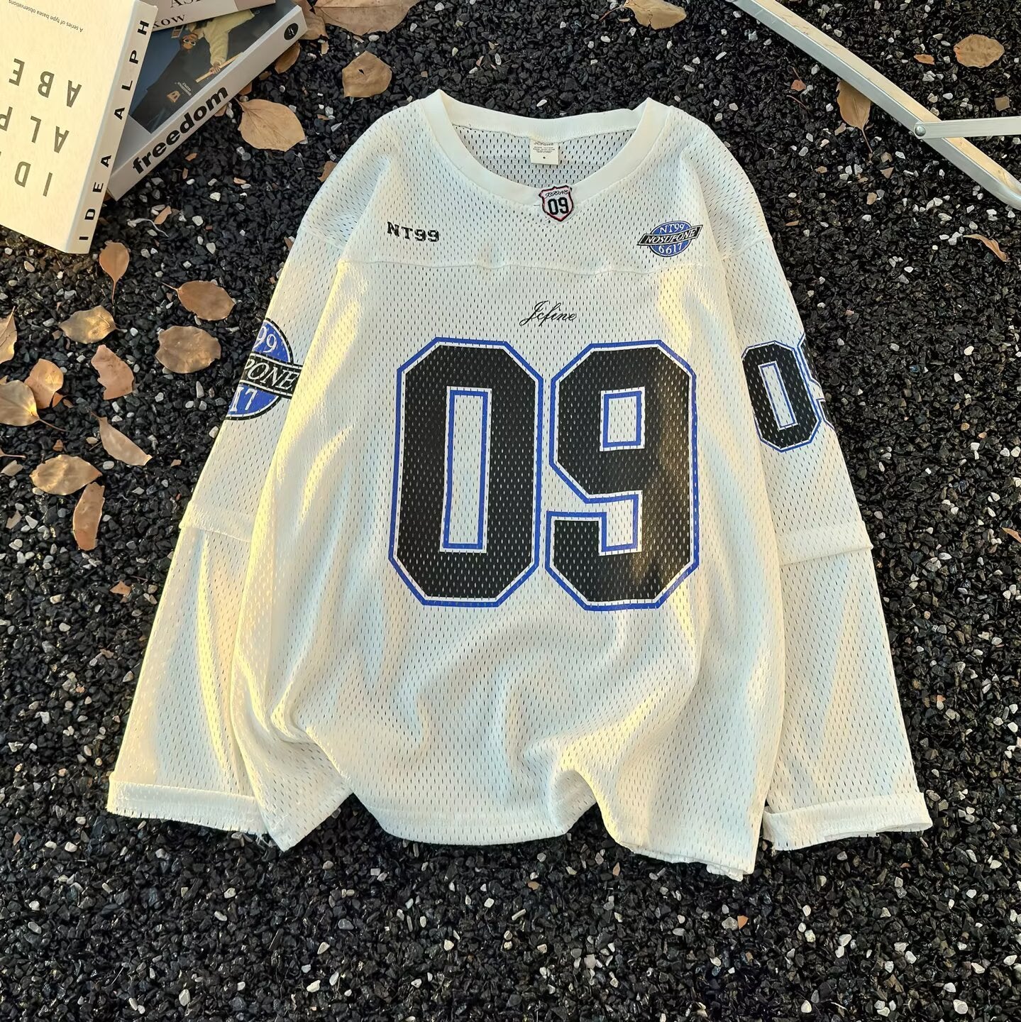 Retro American Street V-neck Long-sleeved