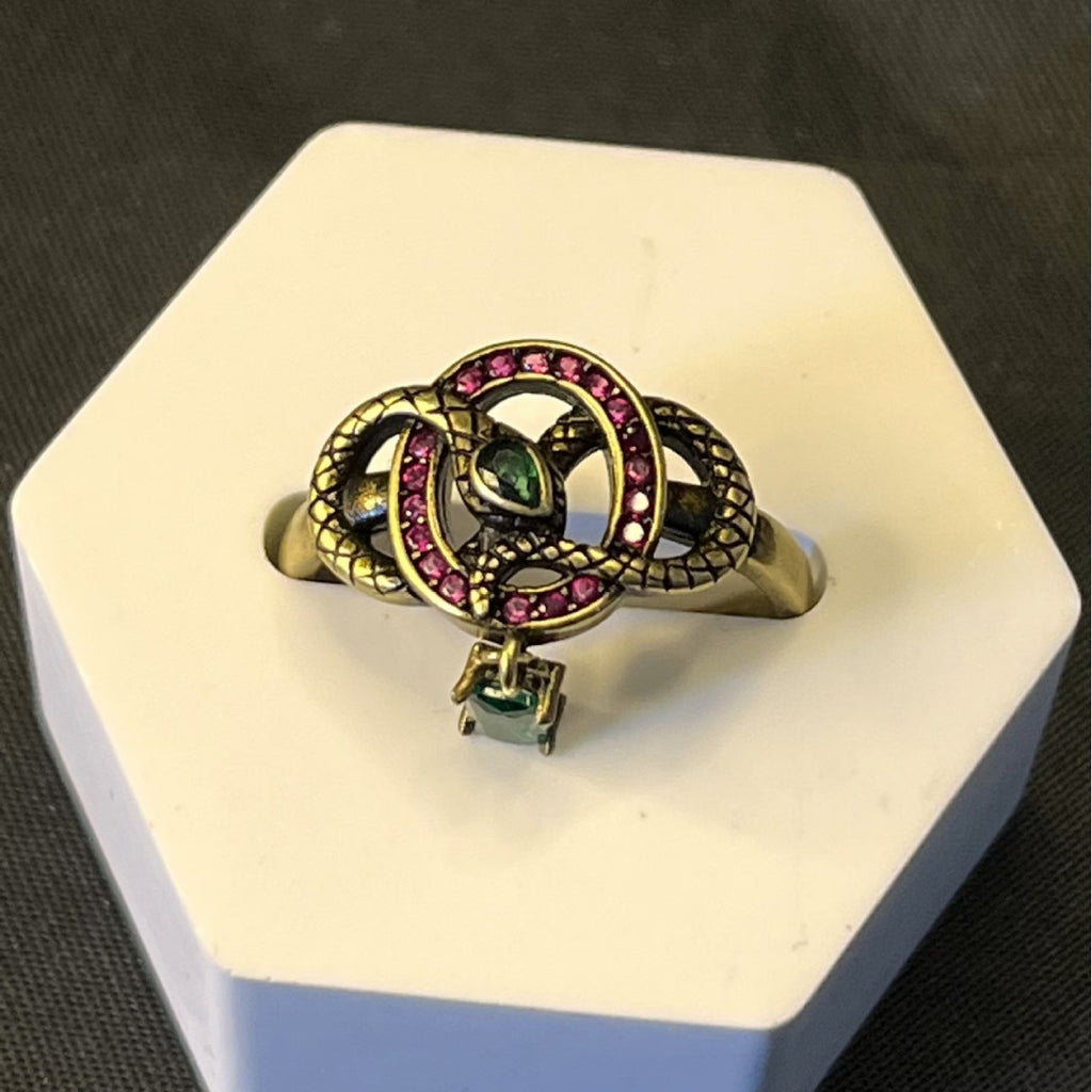 Xiao Vintage Snake Electroplated Black Gold Ring